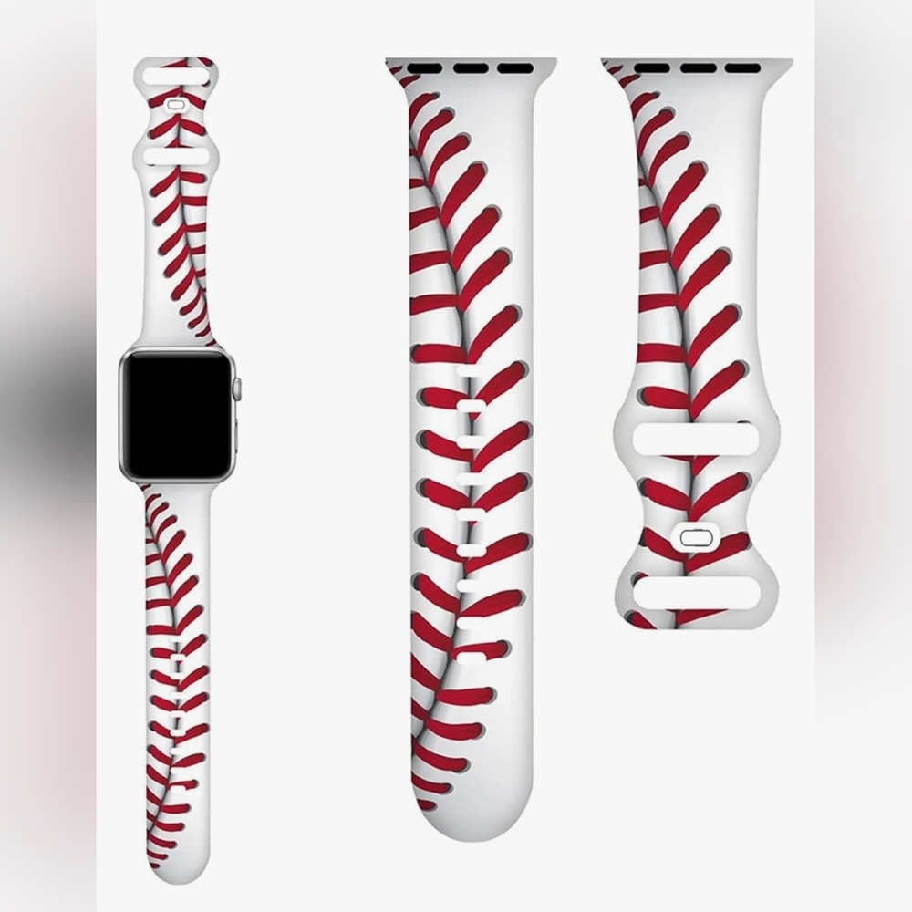 Baseball stitch Apple Watch Band - Picture 2 of 3